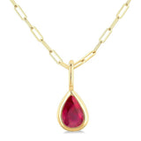 14K Yellow Gold Ruby Solitaire Pendant