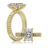 14K Yellow Gold 2.52Ct Radiant Lab Grown Diamonds Solitaire Engagement Ring
