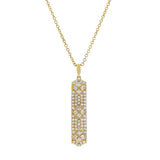 18K Yellow Gold Natural Diamonds Bar Pendant