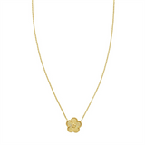 14K Yellow Gold Radiating Flower Necklace