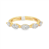 14K Yellow Gold Modern Natural Diamonds Band