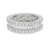 18K White Gold Baguette Natural Diamonds Band