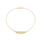 JT ESTATE 14K Yellow Gold Anklet With ID Tag