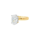 14K Yellow And White Gold Oval Diamond Engagement Ring