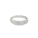 JT ESTATE 18K White Gold Classic Pavé Natural Diamonds Band
