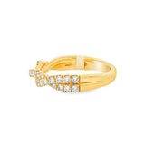 14K Yellow Gold Twist Diamond Ring