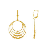 JT ESTATE 22K Yellow Gold Fancy Beaded Circle Dangle Earrings