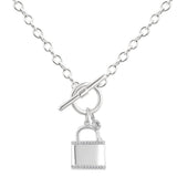 Sterling Silver Lock And Key Toggle Necklace