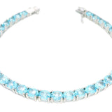 Sterling Silver Blue Topaz Tennis Bracelet