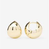 18K Yellow Gold Overlay 'Norah' Wide Teardrop Huggies