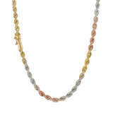 JT ESTATE 14K Tri-Color 18 Inch Rope Chain