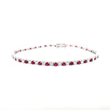 14K White Gold Ruby And Diamond Tennis Bracelet