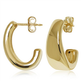 14K Yellow Gold Large J Hoop Earrings
