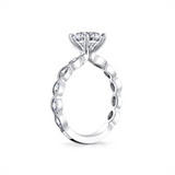 14K White Gold 'Ivy' Vintage Round Natural Diamonds Engagement Ring