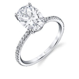 14K White Gold 'Maryam' Classic Oval Diamond Engagement Ring