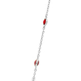 Sterling Silver Garnets Station Necklace
