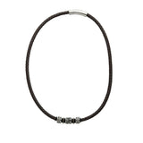 Brown Full Grain Cowhide Leather Braided Necklace