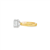14K Yellow And White Gold Oval Diamond Engagement Ring