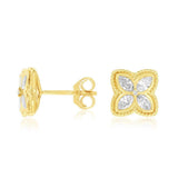 14K Yellow Gold Stud Natural Diamonds Earrings