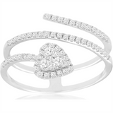 14K White Gold Contemporary Natural Diamonds Ring