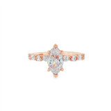 14K Rose Gold 'Juliet' Hidden Halo Marquise Natural Diamonds Engagement Ring