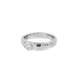 JT ESTATE Platinum Diamond Half Bezel Solitaire Ring
