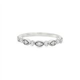 14K White Gold Vintage Natural Diamonds Band