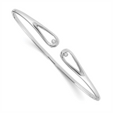 Sterling Silver Natural Diamonds Cuff Bracelet