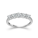 14K White Gold Straight Natural Diamonds Band