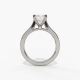 14K White Gold Contemporary Round Natural Diamonds Engagement Ring