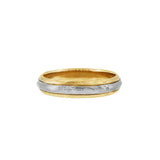 JT ESTATE 14K Yellow And White Gold 4.7mm Textured Edge Band