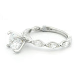 14K White Gold Modern Round Natural Diamonds Engagement Ring