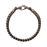 5mm Brushed Antiqued Finish Black IP Steel Sandblast Franco Chain Bracelet