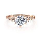 14K Rose Gold 'Reena' Organic Round Natural Diamonds Engagement Ring