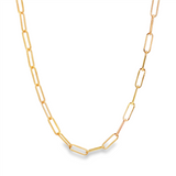 JT ESTATE 14K Yellow Gold 18 Inches Paperclip Chain