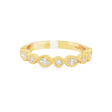 14K Yellow Gold Contemporary Natural Diamonds Band