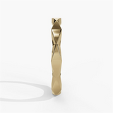 14K Yellow Gold Scalloped Stackable Wedding Band