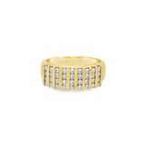 JT ESTATE 14K Yellow Gold Channel Set Wide Natural Diamond Band