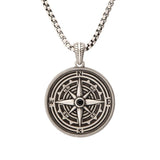 Sterling Silver Magellan Compass Pendant Necklace