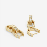18K Yellow Gold Overlay 'Ashley' Cubic Zirconia Chain Convertible Earring