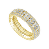 Titanium And 14K Yellow Gold Flexie Eternity Natural Diamonds Ring