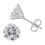 14K White Gold 0.50 CTW Round Natural Diamonds Stud Earrings