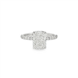 14K White Gold 3.08Ct Cushion Lab Grown Diamonds Classic Engagement Ring