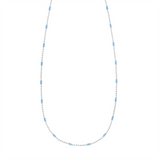 Sterling Silver Teal Enamel Bead Chain