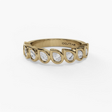 14K Yellow Gold Contemporary Natural Diamonds Band