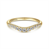 14K Yellow Gold "Annecy" Curved Natural Diamonds Band