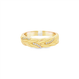 14K Yellow Gold Organic Natural Diamonds Band