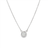 JT ESTATE 14K White Gold Natural Diamond Station Necklace