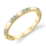 14K Yellow Gold Contemporary Natural Diamonds Band