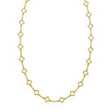 14K Yellow Gold 18 Inches Clover Link Chain